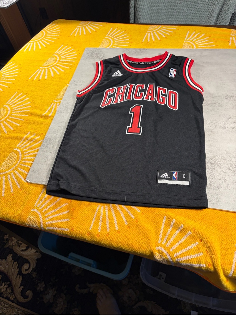 Adidas Chicago Black Basketball Derrick rose  Jersey - Black